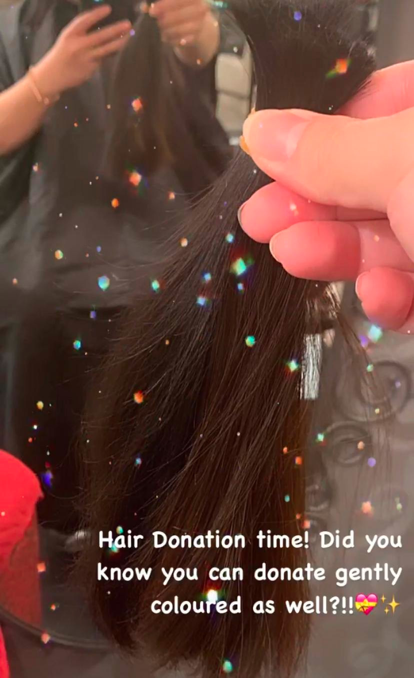 Hair donation to various foundations that make wigs for cancer patients and children in need.
